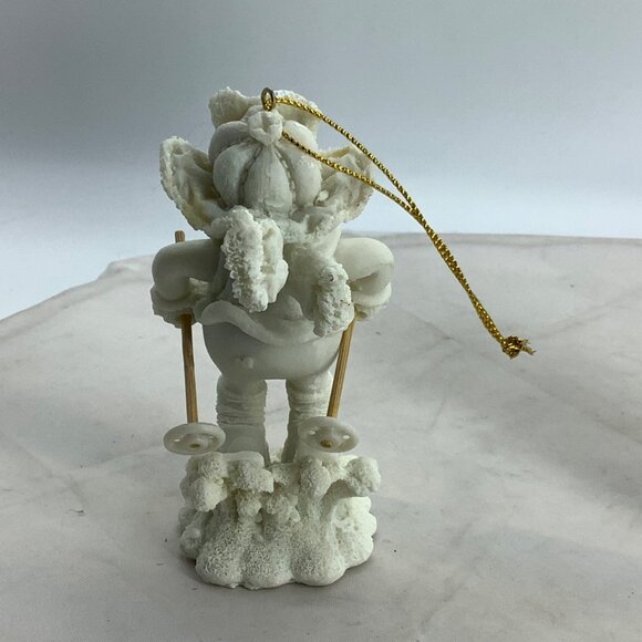 Vtg 2003 Don Mechanic Skiing Snowman 3.5" Ornament Christmas Winter Resin - Picture 2 of 5